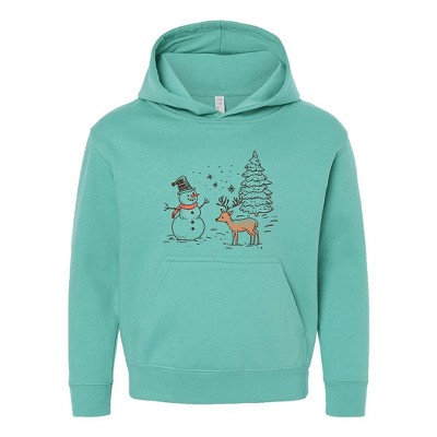 The Juniper Shop Deer Snowman Scene Youth Graphic Hoodie