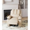 Manual Recliner Chair, Wide 22" Seat Width Leather Recliner w/Comfortable Arms and Cup Holders for Living Room CF8011 - 2 of 4