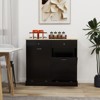 KWPZQEB 10 Gallon Tilt Out Trash Cabinet, Wooden Free Standing Recycling Trash Cabinet with 2 Drawers&2-Compartment Tilt-Out Trash Cabinet for Kitchen - 2 of 4