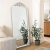 PexFix Rustic Arched Solid Wood Framed DIY Carved Full Length Mirror - 3 of 4