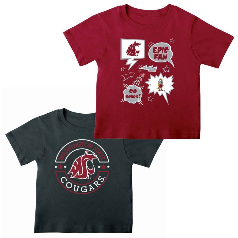 NCAA Washington State Cougars Toddler Boys&#39; 2pk T-Shirt, 1 of 4