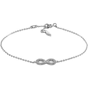 Women's Chain Bracelet in Sterling Silver or Silver-Tone Stainless Steel, Adjustable Link Jewelry - 1 of 4
