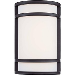 Minka Lavery Modern Outdoor Wall Light Fixture Oil Rubbed Bronze LED 12" Etched Opal Glass for Post Exterior Barn Porch Yard Patio - 1 of 1