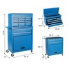MAYEERTY 8-Drawer Detachable Rolling Tool Chest, 2-in-1 Tool Storage Cabinet with Lockable Wheels & Side Hooks for Garage, Workshop, Blue - 3 of 4
