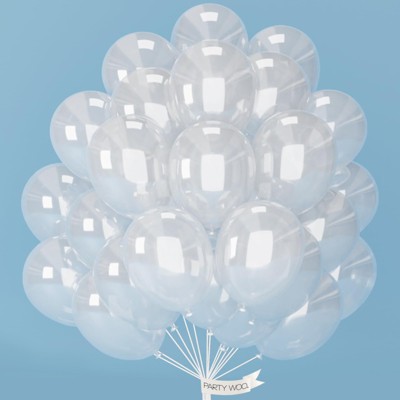 PartyWoo Balloons Clear Transparent 12 Inch 50 pcs
