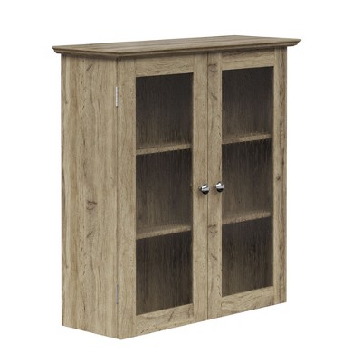 Connor Light Oak Two-Door Wall Cabinet with Adjustable Shelves