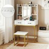 Resenkos Vanity Desk - Storage Drawers, Built-In Charging Station, Multifunctional Dressing Table - White - 3 of 4