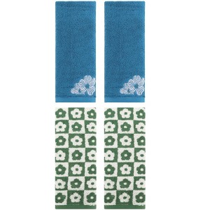 REGALWOVEN 4 Pcs Cotton Soft Absorbent Decorative Bathroom Hand Towel - 1 of 4