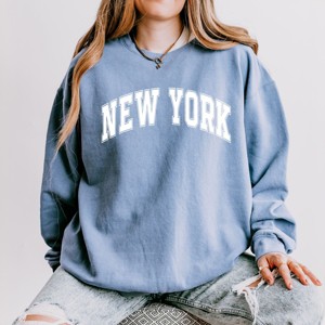 Simply Sage Market Varsity New York Lightweight Garment Dyed Sweatshirt - 1 of 4