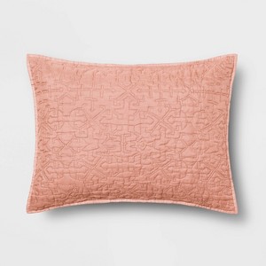 Standard Garment Washed Quilted Pillow Sham Blush - Opalhouse