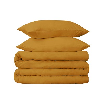 650-Thread Count Cotton Solid Duvet Cover and Sham Set by Blue Nile Mills