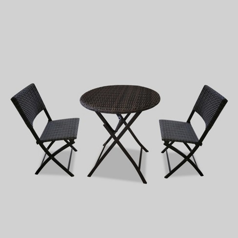 Monroe 3pc Patio Folding Bistro Set Threshold Target