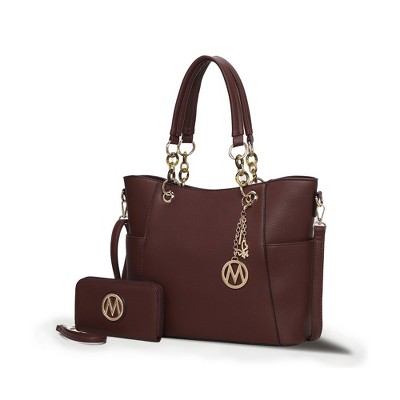 MKF Collection Bonita Vegan Leather Women’s Tote Bag with matching Wallet by Mia K- 2 pieces