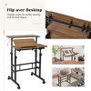 Small Mobile Liftable Standing Desk, Portable Stand Up Desk, Height Adjustable Mobile Standing Table with Wheels - 2 of 4