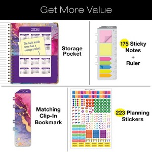 Global Printed Products Hardcover AY 2025-2026 Fashion Planner - 8.5"x11" (Rainbow Gold Marble) - 1 of 4