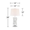 Vienna Full Spectrum Zermatt 28" Tall Crystal Vine Modern Table Lamp Silver Brushed Nickel Finish Metal Single White Shade Living Room Bedroom Bedside - 4 of 4