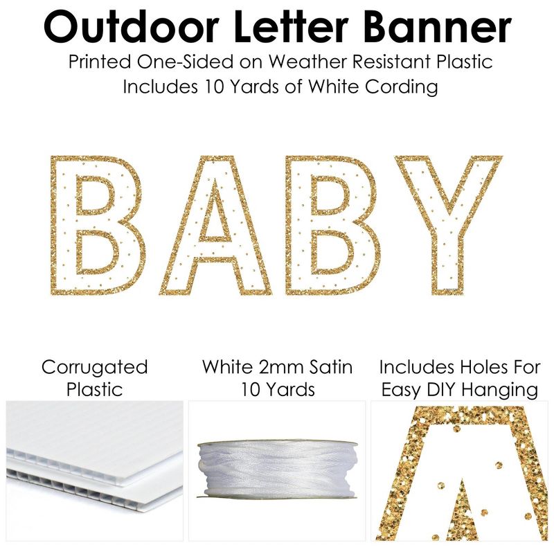 Big Dot of Happiness Baby Neutral - Large Baby Shower Decorations - Baby - Outdoor Letter Banner, 4 of 8