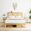 Bed Frame With Natural Rattan Headboard, Boho Wooden Platform Bed With Strong Wooden Slats, Noise-Free, No Box Spring Needed, Arch, Full - 2 of 4