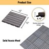 Syemin Carpet Tiles 30 PCS Interlocking Deck Tiles Striped Pattern, Square Hardwood Outdoor Flooring for Patio, Pool Side, Gray, 12"*12"*0.75" - 3 of 4