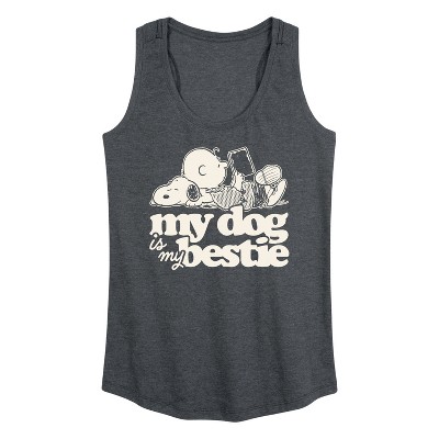 Women's - Peanuts - My Dog Is My Bestie Graphic Racerback Tank