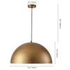 Rennnsan Grainor 15"-23" W 1 -Light Gold Foiled Dimmable Oversized Industrial Dome Pendant in Gold - 3 of 4