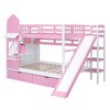 Full-Over-Full Castle Style Bunk Bed with 2 Drawers 3 Shelves and Slide - Pink - 4 of 4