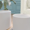 Okak Modern Nesting Coffee Table Set of 2, Cylinder Wood Grain End Side Tables for Living Room Office Balcony Yard - 3 of 4