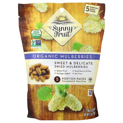 Sunny Fruit, Organic Dried Mulberries, 5 Portion Packs, 1.06 oz