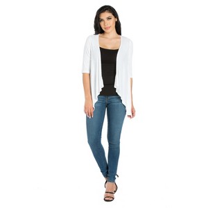 24seven Comfort Apparel Women's Elbow Length Sleeve Cardigan - 1 of 4