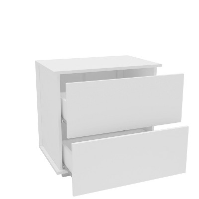 Madison White Modern 2 Drawer Nightstand