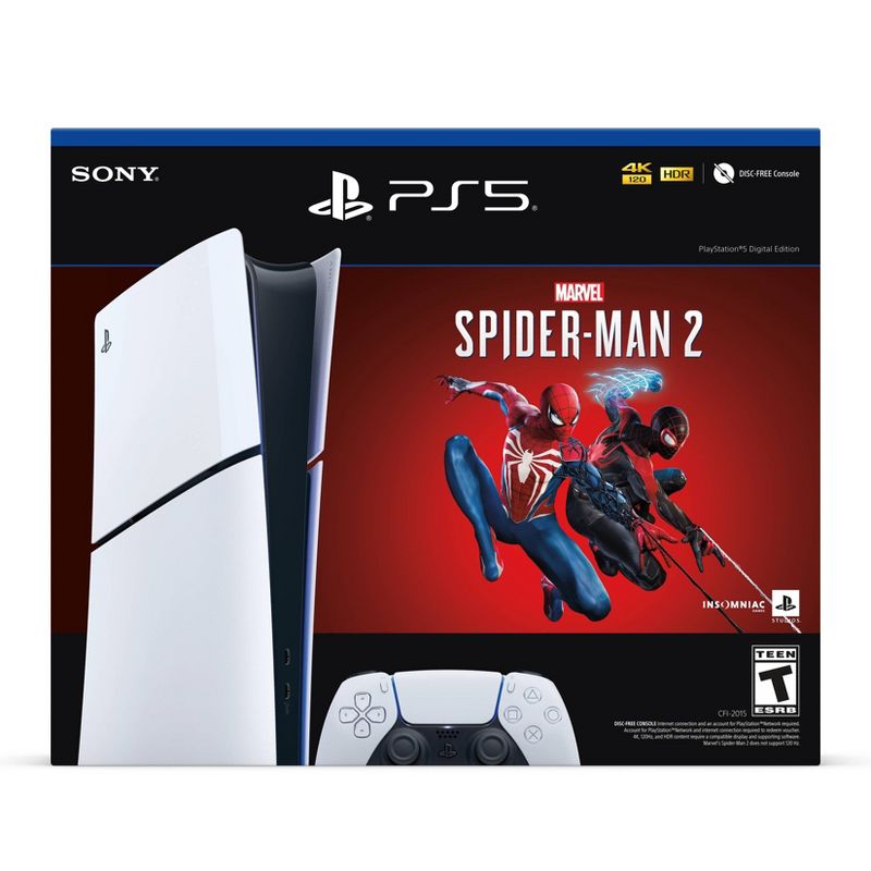 PlayStation 5 Digital Edition Console Spider-Man Bundle (Slim), 1 of 8
