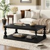 OUTSUPPLY Vintage Coffee Table, Pine Veneer Top & Rubberwood Base, Artistic Center Table for Living Room & Study - 4 of 4