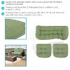 Sunnydaze Outdoor Olefin Polyester Replacement Settee Back and Seat Cushion Set for Bench, Couch, or Loveseat - Green - 3pc - 2 of 4