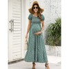 LXT-Women's Square Neck Ruffle Layered Smocked Maternity Dress - 4 of 4