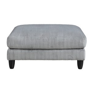 Gulches Gray Corduroy Cocktail Ottoman - 40"¡Á40"¡Á20"H, 300LB Capacity, Solid Wood Legs (Black Finish), Modular Sectional Piece for Living Room (1pc) - 1 of 4