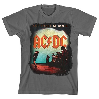 Let There Be Rock Acdc Youth Boy's Charcoal T-shirt-xs : Target