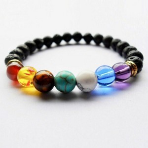 Maya's Grace Black Volcanic Lava Stone Chakra Natural Healing Stone Bracelet - 1 of 4