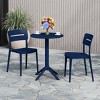 WestinTrends Playa 3-Piece Outdoor Resin Patio Bistro Set with Stackable Patio Dining Chairs, Navy Blue - 2 of 4
