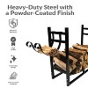 Sunnydaze Indoor/Outdoor Steel Fire Pit or Fireplace Firewood Log Rack Holder with Kindling Storage Space - 33" - 4 of 4