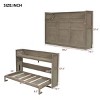 Twin XL Murphy Bed with Desk USB Ports and LED Lighting for Guest Rooms or Small Spaces-3irtyhousy - 4 of 4