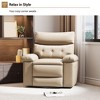 Manual Recliner Chair,360 Degree Swivel Single Sofa,Pu Leather Cozy Lounge Chair,Wide Single Recliner Chair with Side Pocket for Nursery,Bedroom - 4 of 4