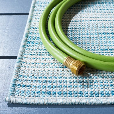 Aqua Ivory Multi Rectangular Synthetic Indoor/Outdoor Area Rug 5'1" x 7'6"