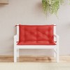 vidaXL Garden Bench Cushions 2 pcs - Red Oxford Fabric, Indoors/Outdoors, 39.4"x19.7"x2.8", Attachable Ropes, Water-Resistant - 2 of 4