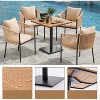 DSVIMOY Patio Accent Table Sets, Outdoor Dining Set of Patio Table, Square Outdoor Furniture Table for Lawn, Brown 27.6"*27.6"*19.1" - 4 of 4