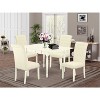 HomeStock 5-Piece Linen White Finish Solid Wood Top - Dining Room Set with Dropleaf (Seats-4) - 2 of 4