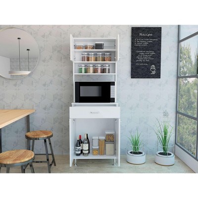 VYNXARIA Della 60" White Kitchen Pantry with Countertop & Storage Options