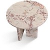 Lyngins Genuine Marble Round End Table, Natural Marble Small Coffee Table, Stone Side Table for Living Room, Nightstand with Semi-Polished Surface - 3 of 4