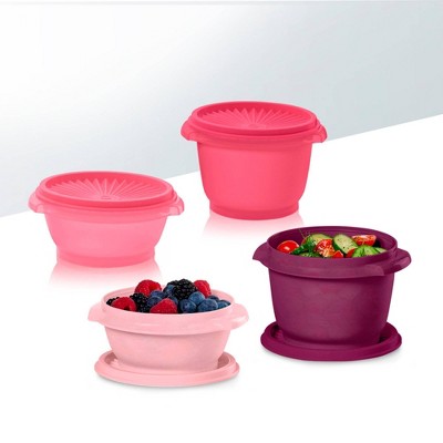 Tupperware (Set of 4) Heritage Food Storage Container Set Pink