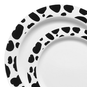 Smarty Had A Party White w/ Black Dalmatian Spots Plastic Dinnerware Set - 120 Sets - 1 of 4
