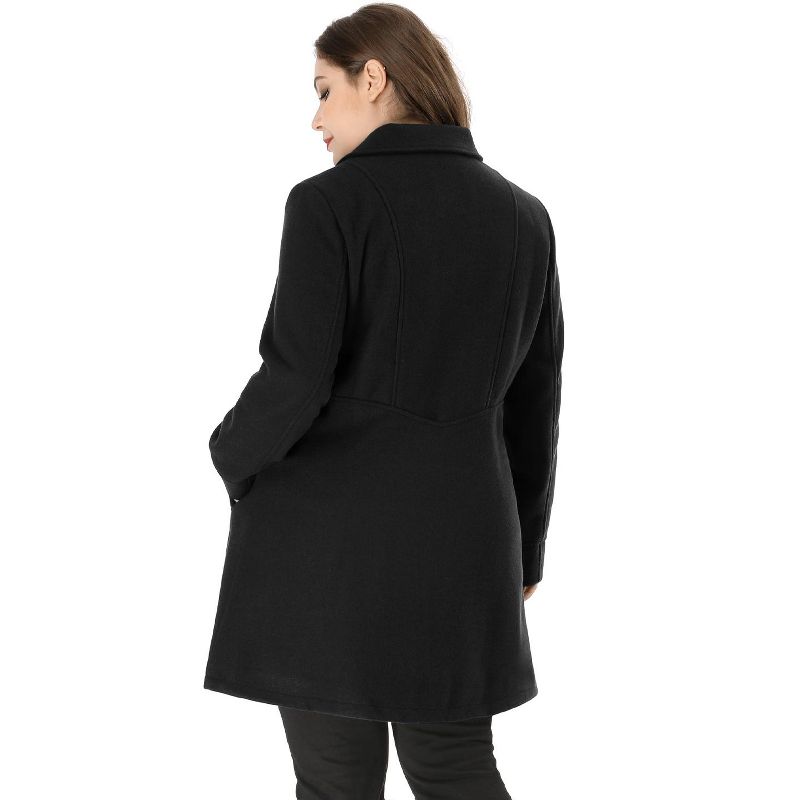 Agnes Orinda Women's Plus Size Winter Fashion Double Breasted Warm Lapel Pockets Overcoats, 6 of 8